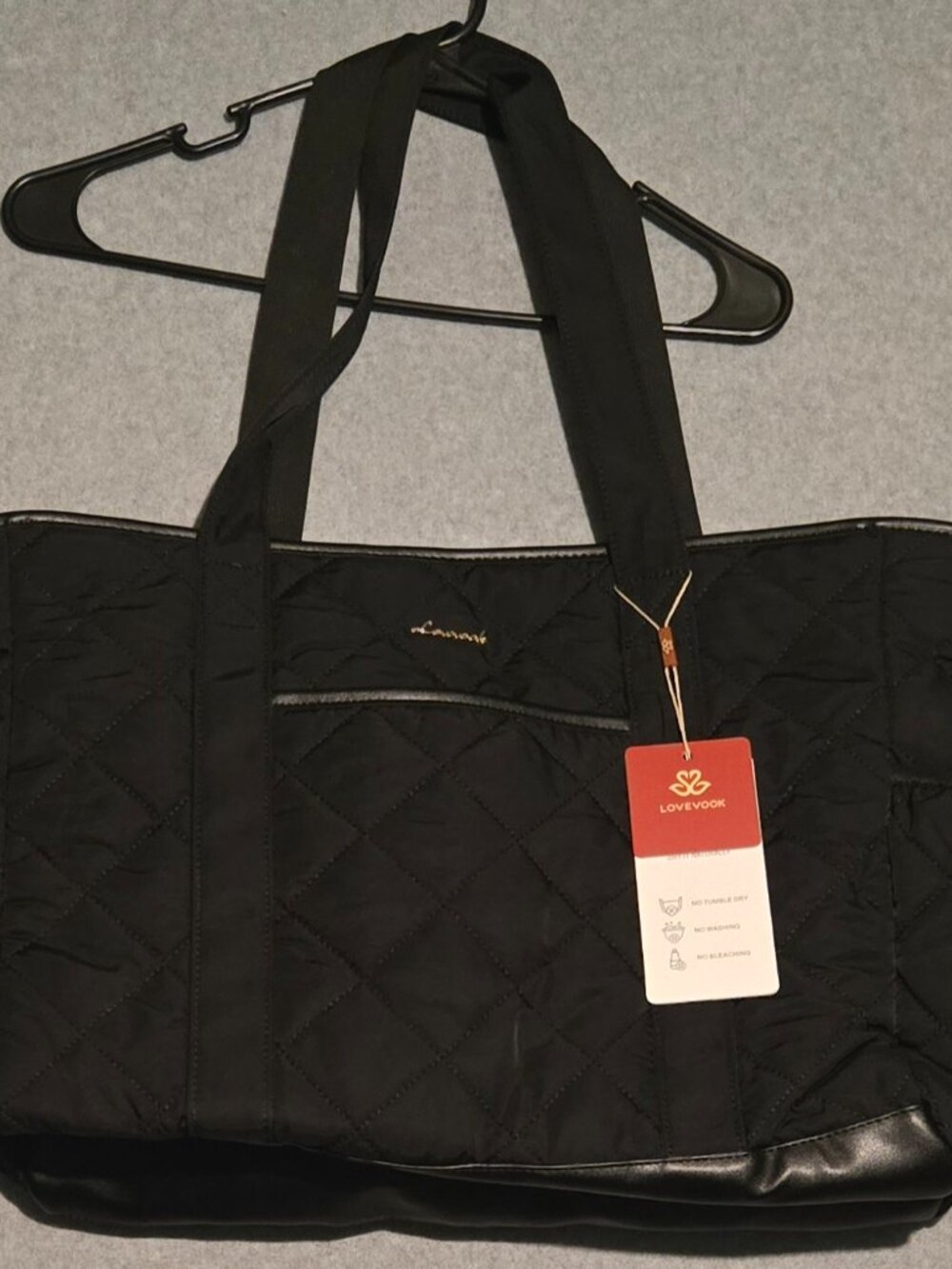 Lovevook Women's Tote Bag Teacher Nurse Work Laptop Bag, Quilted Business Travel